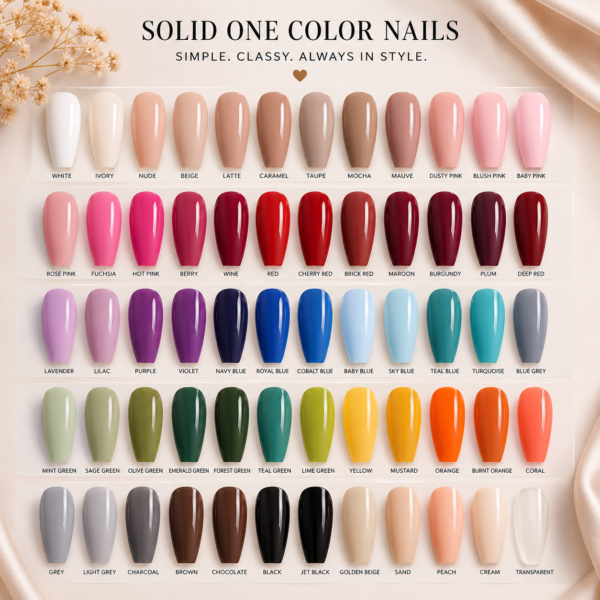 Solid One Color Nails