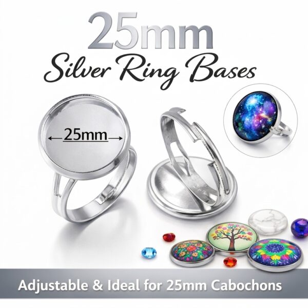 Ring bases for resin art in silver color