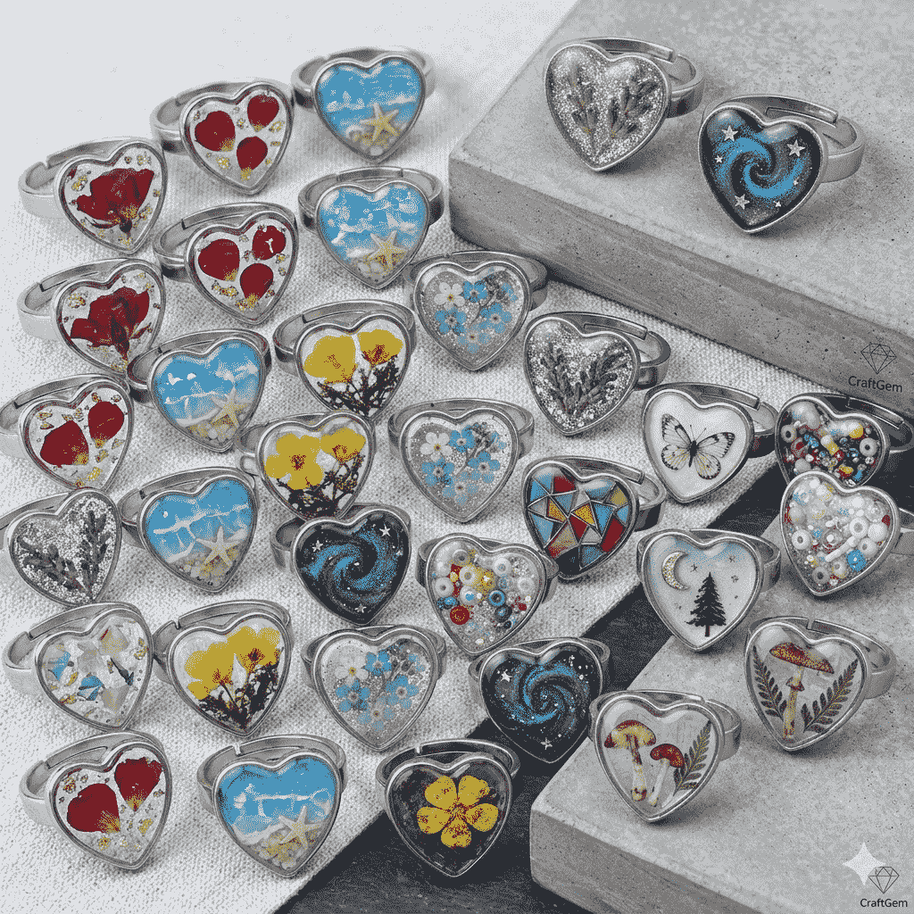 Ring bases for resin art in silver color