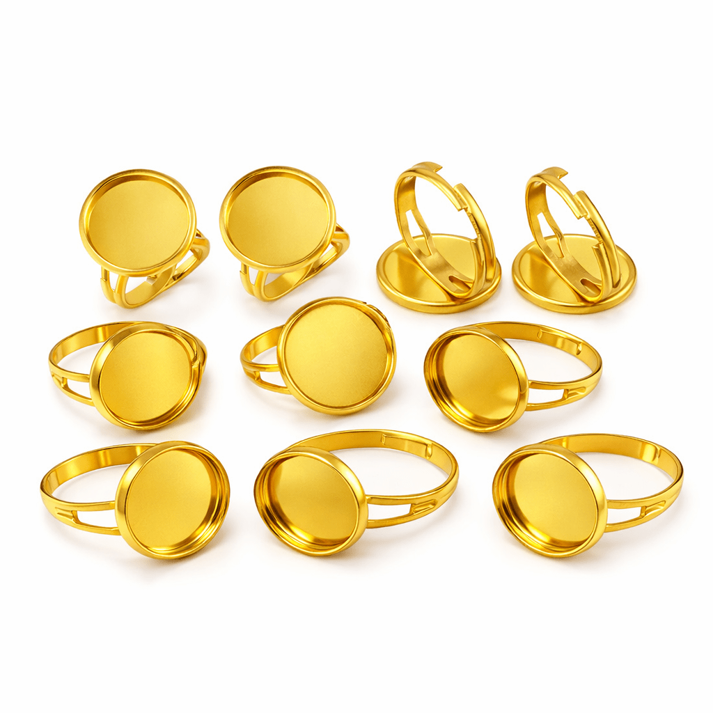 Ring bases for resin art in gold color