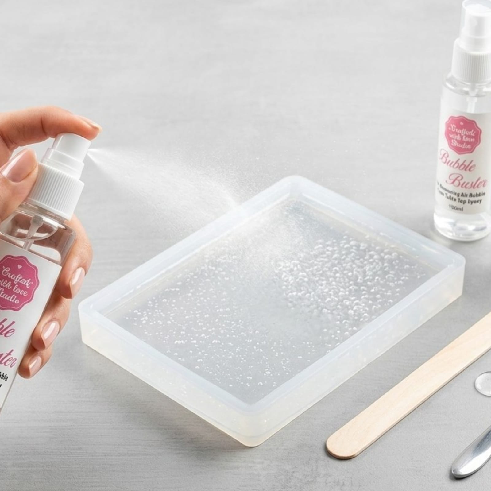 Bubble buster spray for epoxy resin air bubble remover 100ml bottle for resin art projects