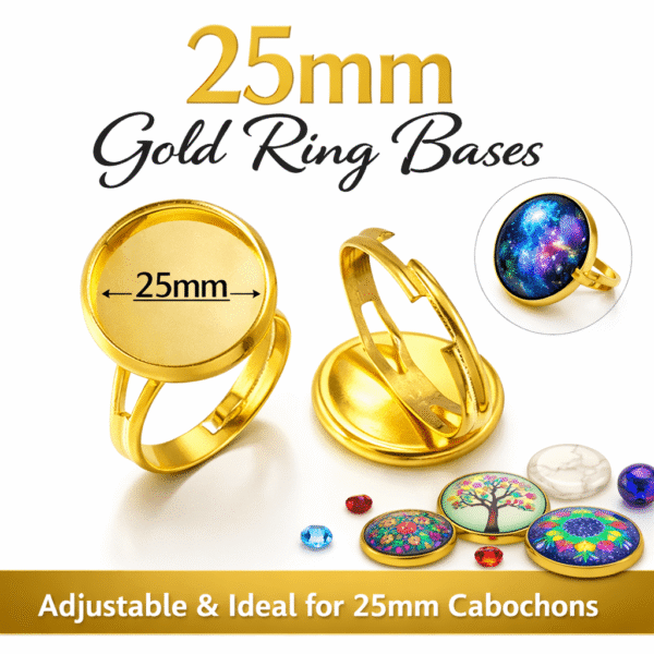 Ring bases for resin art in gold color